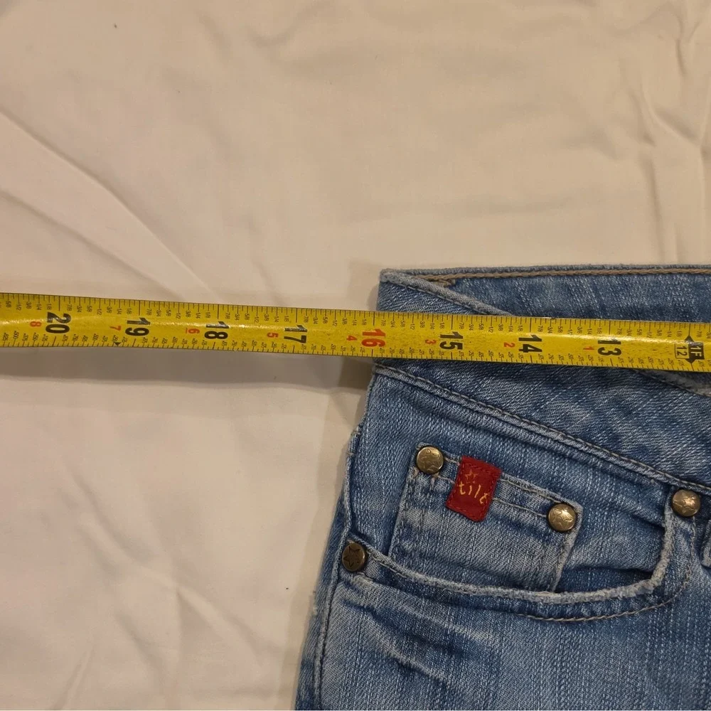tilt Girls Blue Denim Shorts Size 7 Regular Fit Button Closure Pockets #99